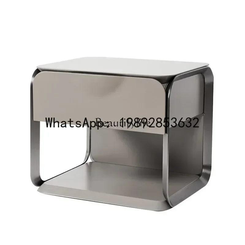 HH2 4 طاولة بجانب السرير فاخرة وخفيفة وحديثة وبسيطة ومصممة من الخشب الصلب لغرفة النوم