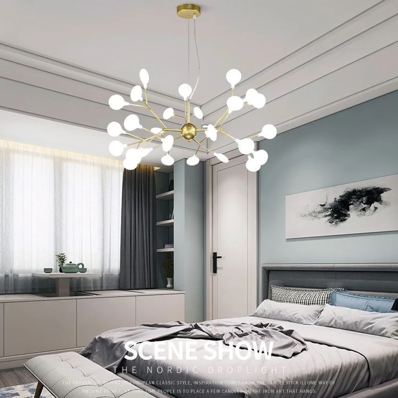 Imagem -06 - Nordic Firefly Ceiling Chandelier Lâmpada Pingente Moderna Luzes Led g4 Casa Quarto do Bebê Quarto Sala de Estar Decoração Salão Estrelado