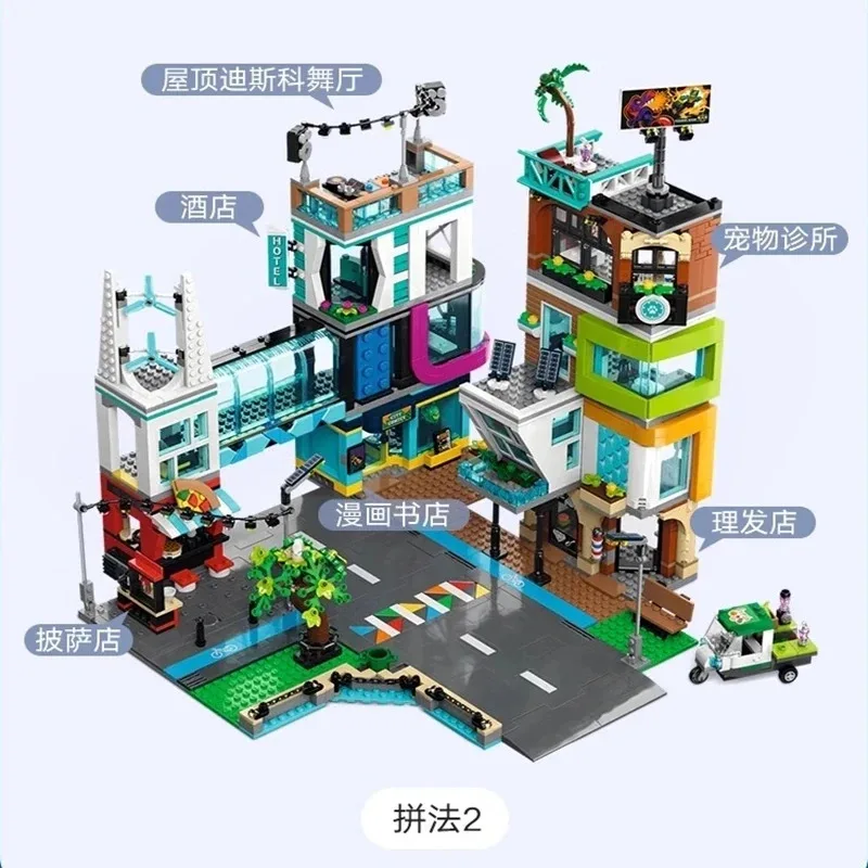 Neues 2010 Stück City Center Modernes Metropolis 60380 Baustein-Straßenszene-Spielzeug, geeignet als Geschenk für Jungen und Mädchen