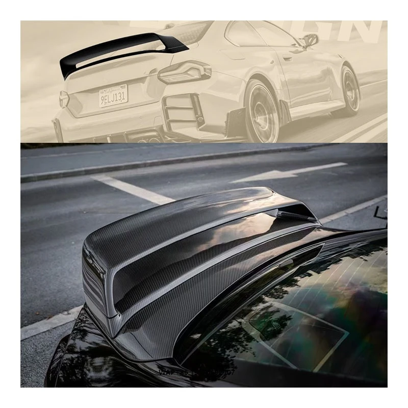 

For G42 M240 Carbon Fiber Double-Layer Rear Wing New Condition Bumper Exhaust Cut-Outs Bolt-On Universal Fitment 1 Year Warranty