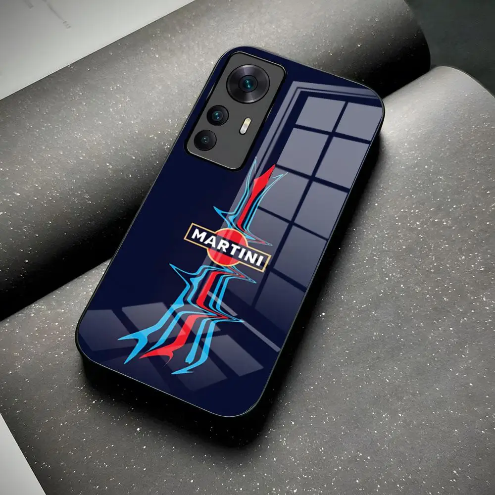 Martini Racing Horizontal Stripe Phone Case for Samsung s 24 23 22 21 20 a 34 54 53 note20 m 54 ultra comfortable glass cover