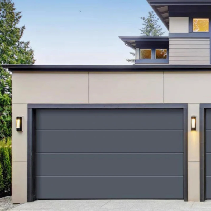 Any Size Custom Modern Steel Automatic Rolling Garage Door High Safety Finished Electric Sectional Upward Flip Home Door