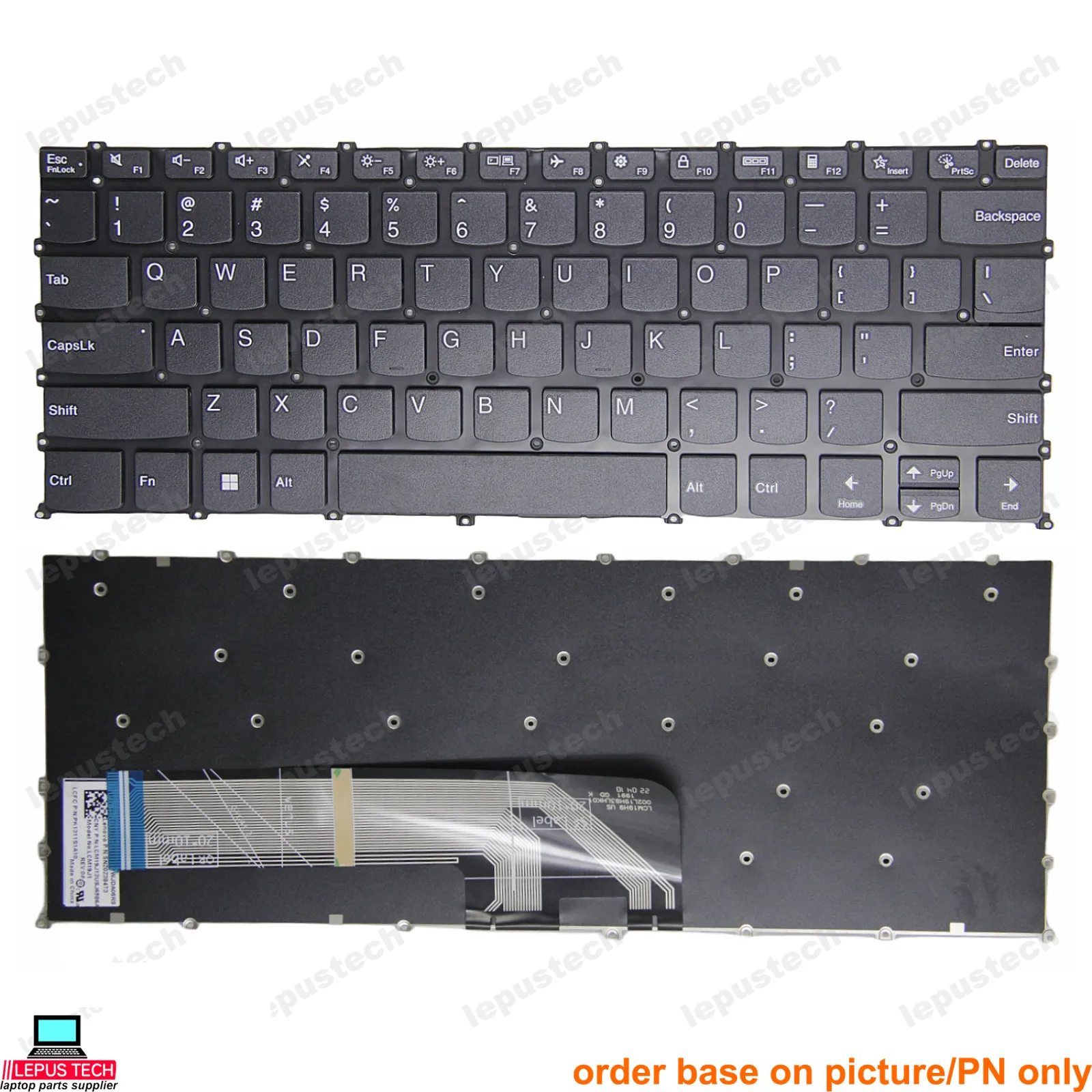 New keyboard for Lenovo ideapad 5 Pro-14ACN6 F10 lock black US keyboard Lepustech.com