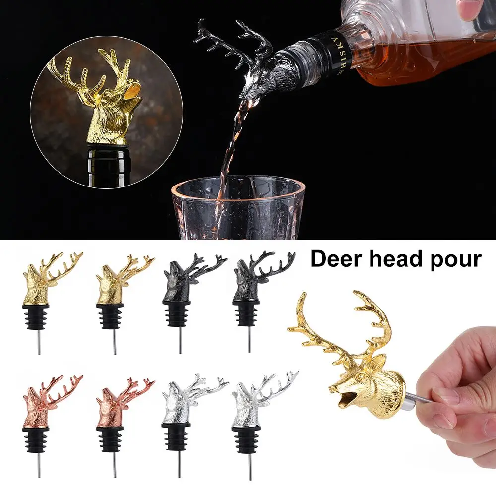 

Zinc Alloy Kitchen Accessories Christmas Ornament Unique Stag Wine Aerators Bottle Stoppers Wine Pourer