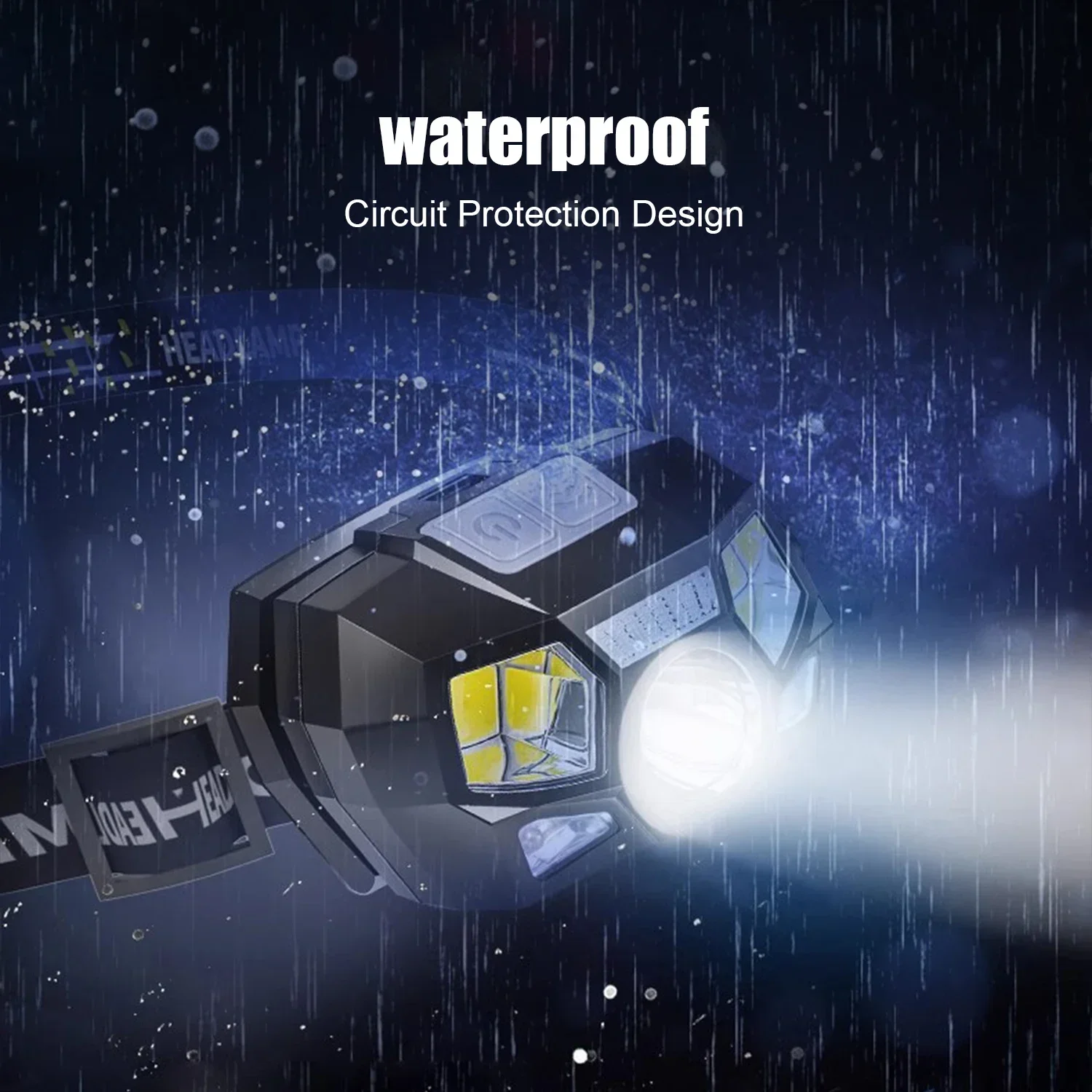 Smart Motion Sensor COB+LED Headlamp Portable Lightweight Induction Headlight USB Rechargeable Head Lamp Waterproof Head Torch