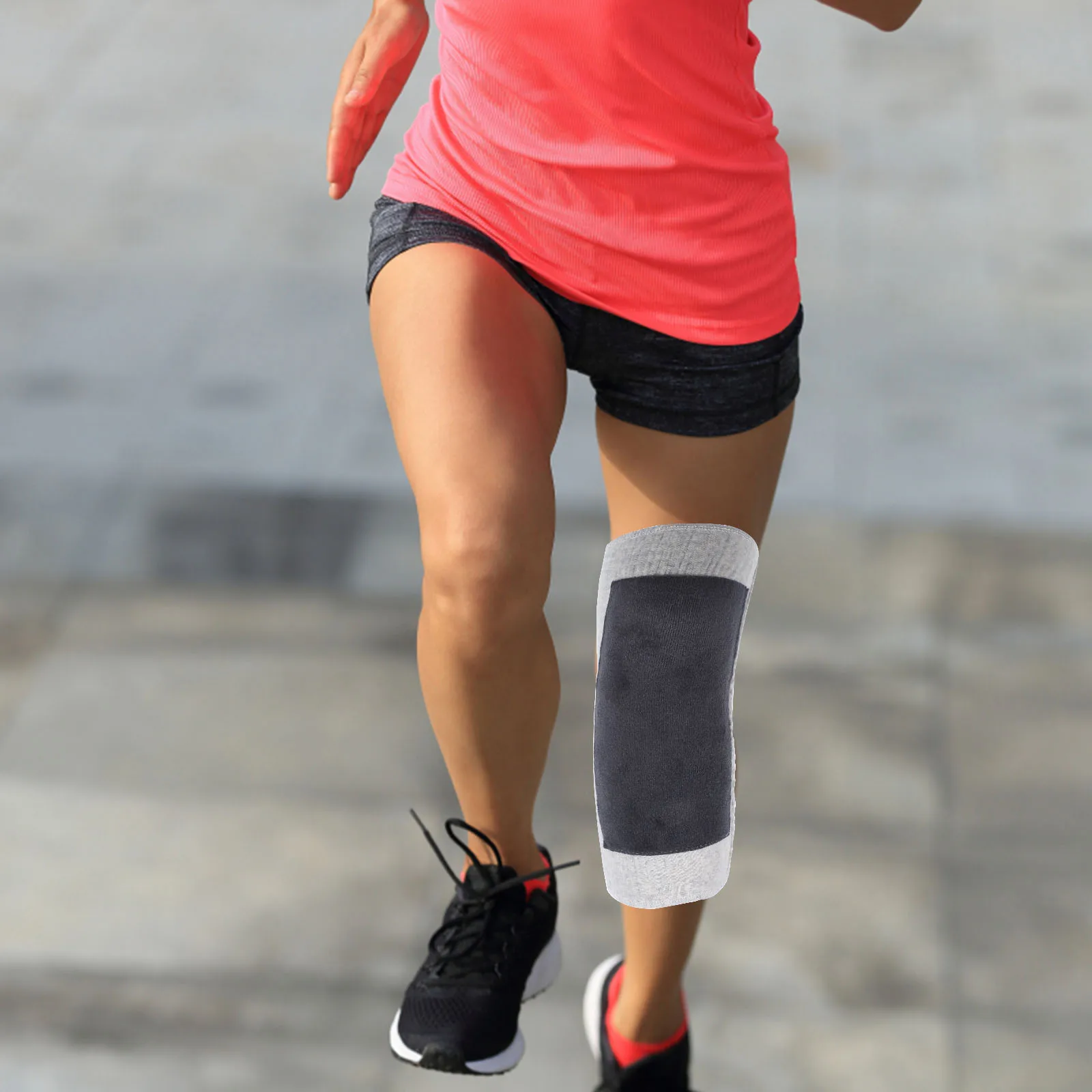 

Warm Knee Protectors Pads Polyester Adjustable Long Grey Thickened Anti Collision Durable Winter Use Comfortable