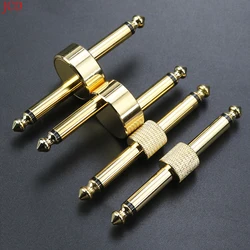 Guitar Effect Pedal Convert Connector JACK-JACK Plug Metal Solder Adapter Plug Patch Connect 6.35 to 6.35 Gold Connector