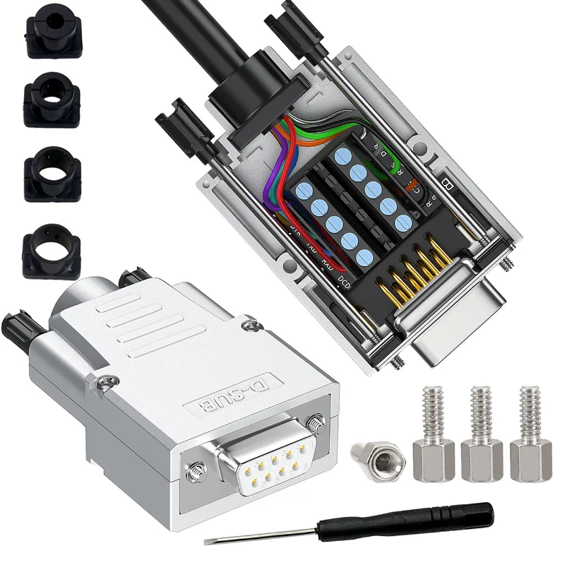 

Industrial grade DB9 serial male and female RS232 / 485, 9-pin COM port metal connector, computer peripherals, suitable for PDA