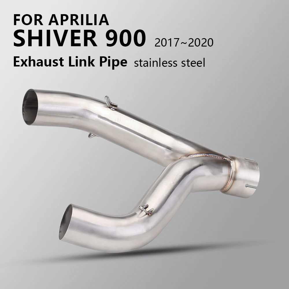 

For Aprilia SHIVER 900 SHIVER900 2017-2020 Escape Moto Slip-on Motorcycle Exhaust System Double Outlet Middle Link Pipe