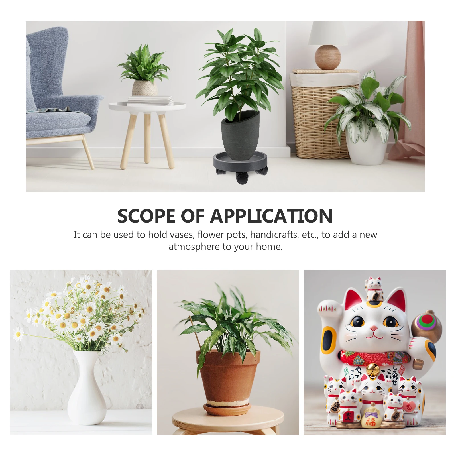 

Flower Pot Base Tray Plant Pot Plate for Indoor Plants Garden Grey Home Flowerpot Water Durable Easy Clean Thicken Material