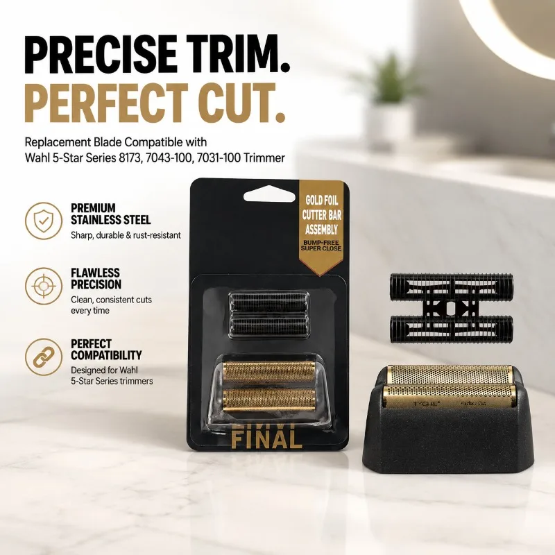 Replacement Shaver Foil Cutter Head Compatible with Wahl 5-Star Series Model 8173 Part 7043-100 7031-100 Sharp Durable Shaving