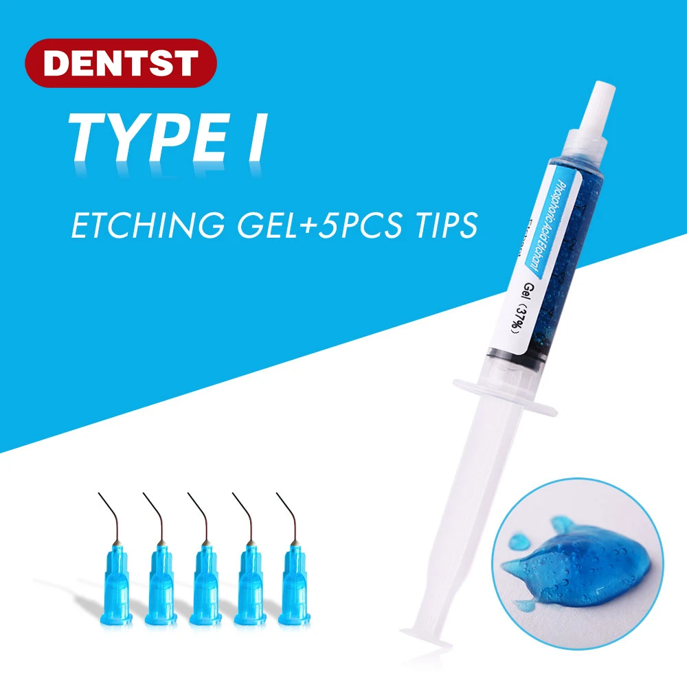 Dental Resin Etching Gel 37% Phosphoric Acid Etchant Irrigation Needles Treatment Materials Braces Bonding Glue Etch Teeth