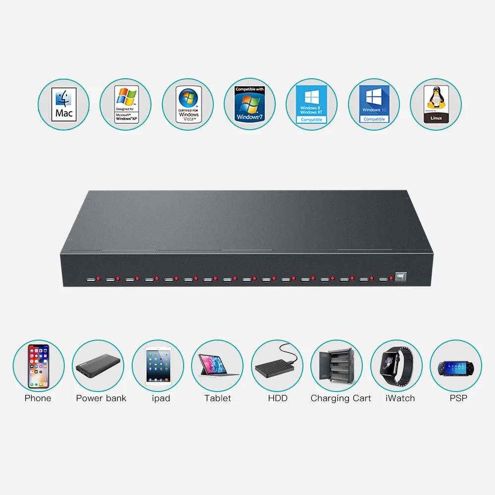 C-165C Type C USB Hub 200W Phone Charging Docking Station 16 Port USB C Hub Adapter for Laptop PC