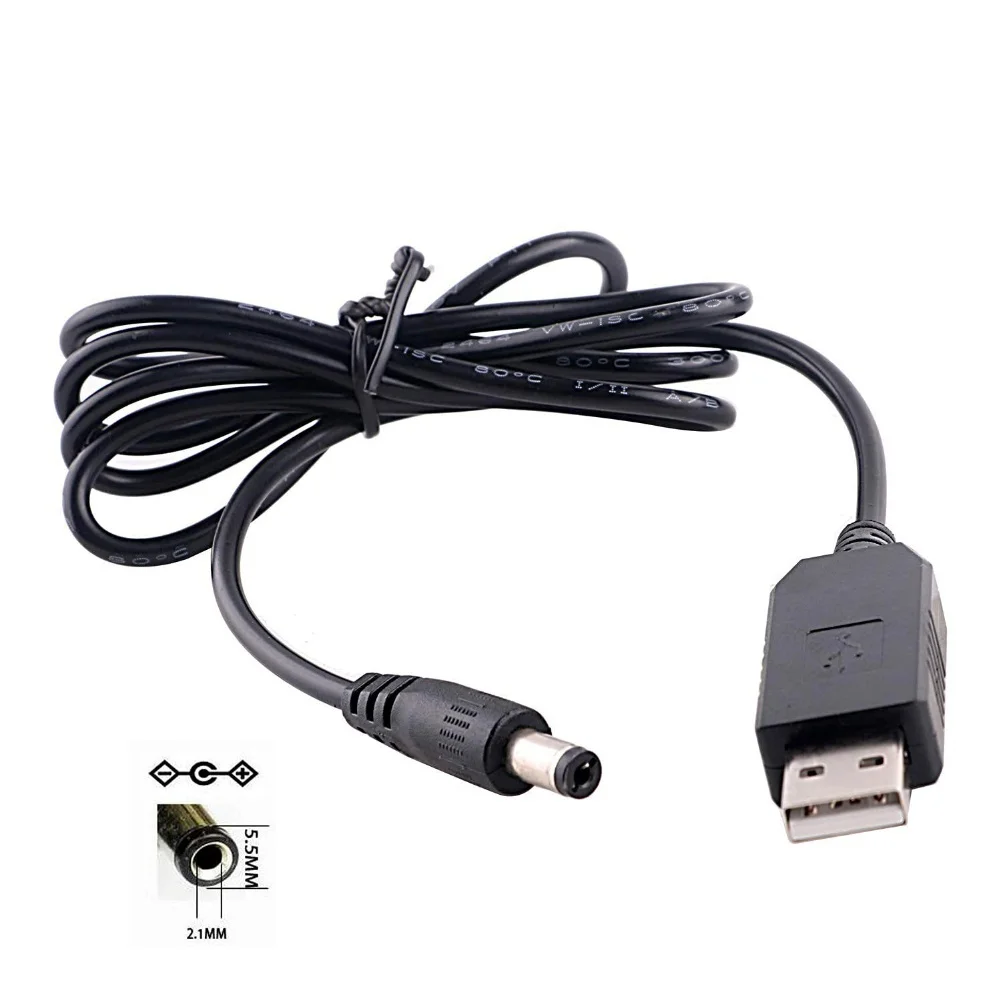 USB To DC Voltage Booster Cable With Selectable Output And 8 DC Connector Types For Routers Modems Dashcams And Portable Devices