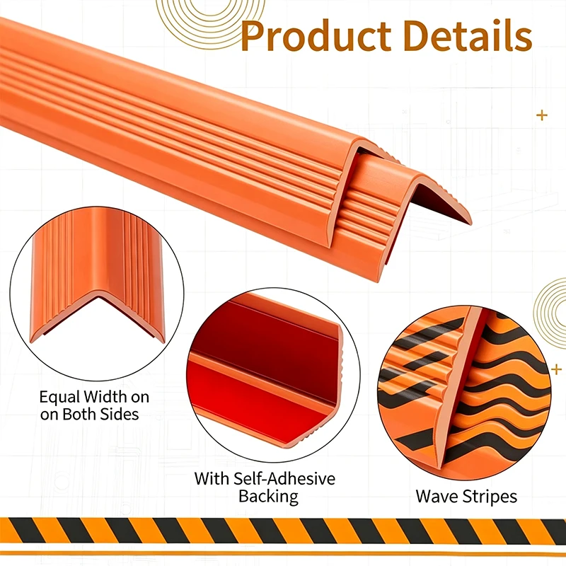 2PCS Anti-slip Strips for Ladders Ladder Stabilizer and Grip Strips Anti-fall and Anti-wear Protective PVC Self-adhesive Strips