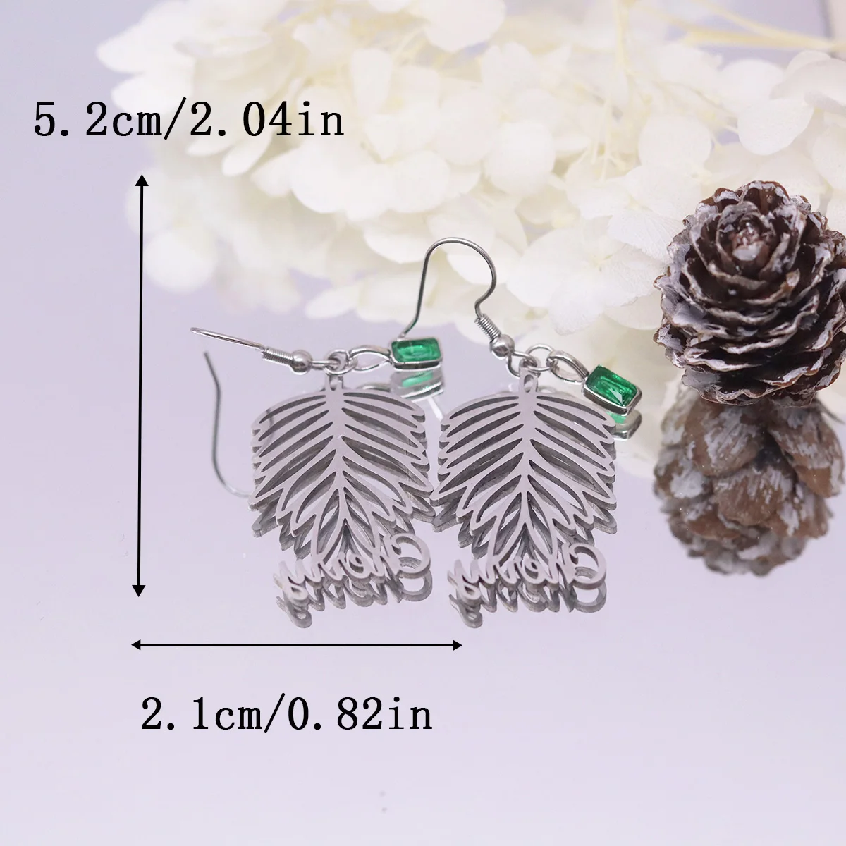 Todorova Custom Name Tropical Palm Tree Leaf Earrings Stainless Steel Bohemian Hollow Plant Drop Earrings Beach Brincos - view 6