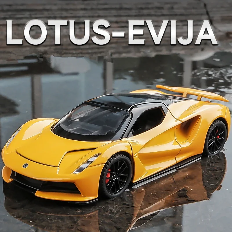 

1:32 Lotus EVIJA сплав, чистая электрическая модель спортивного автомобиля, литье под давлением, металлическая гусеница, гоночный автомобиль, модель автомобиля, звук, свет, детские игрушки, подарки