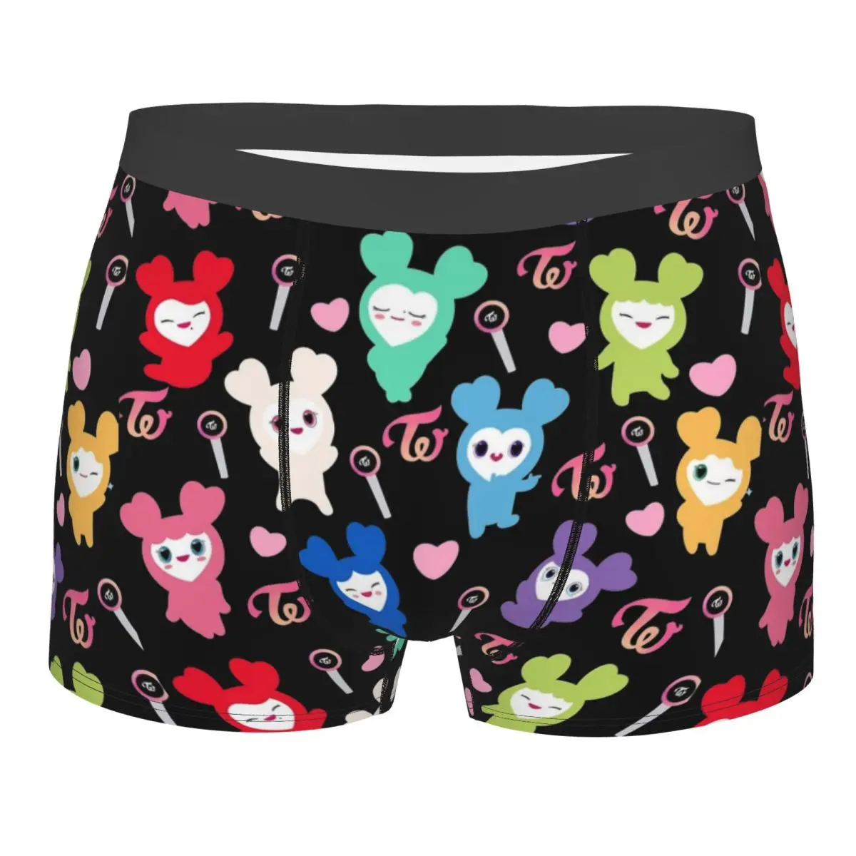 

Men's Kpop Twice Lovely Cartoon Underwear Humor Boxer Shorts Panties Male Mid Waist Underpants