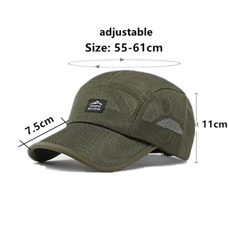 New Summer Mesh Cap Breathable Baseball Caps For Men And Women Sunscreen Hardtop Camping Fishing Hats Golf Cap Snapback Cap