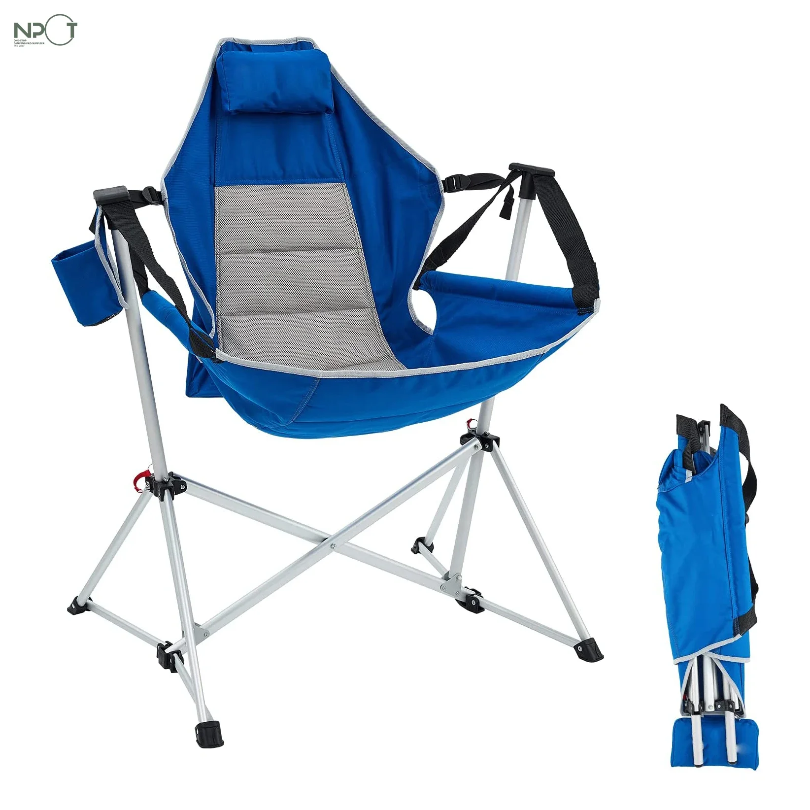 

NPOT Folding Hammock Camping Chair Swing Rocking Chair Reclining Lounger Beach Chair for Outdoor Patio Lawn Backyard Picnic