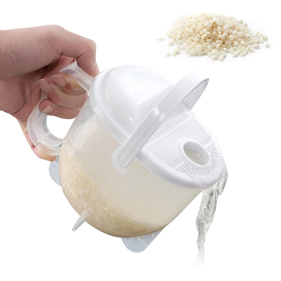  400ml Rice Washer Strainer Bowl with Handle, for Rice Washing Bowl Needs and Rice Rinser Strainer Use with Beans, Pasta & Fruits