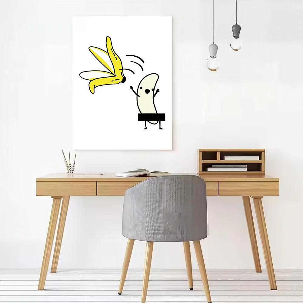 Funny Banana Peeling Off Printed Canvas Poster Personalized High Quality Wall Art Paintings for Decor Room Aesthetic Decoration