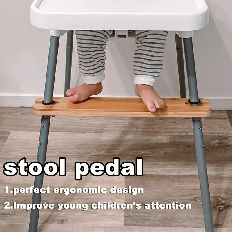 Baby Chair Footrest Bamboo High Chair Footboard Non-Slip Adjustable Stool Pedal For Children Aged 0-6 For Baby Chair Accessories