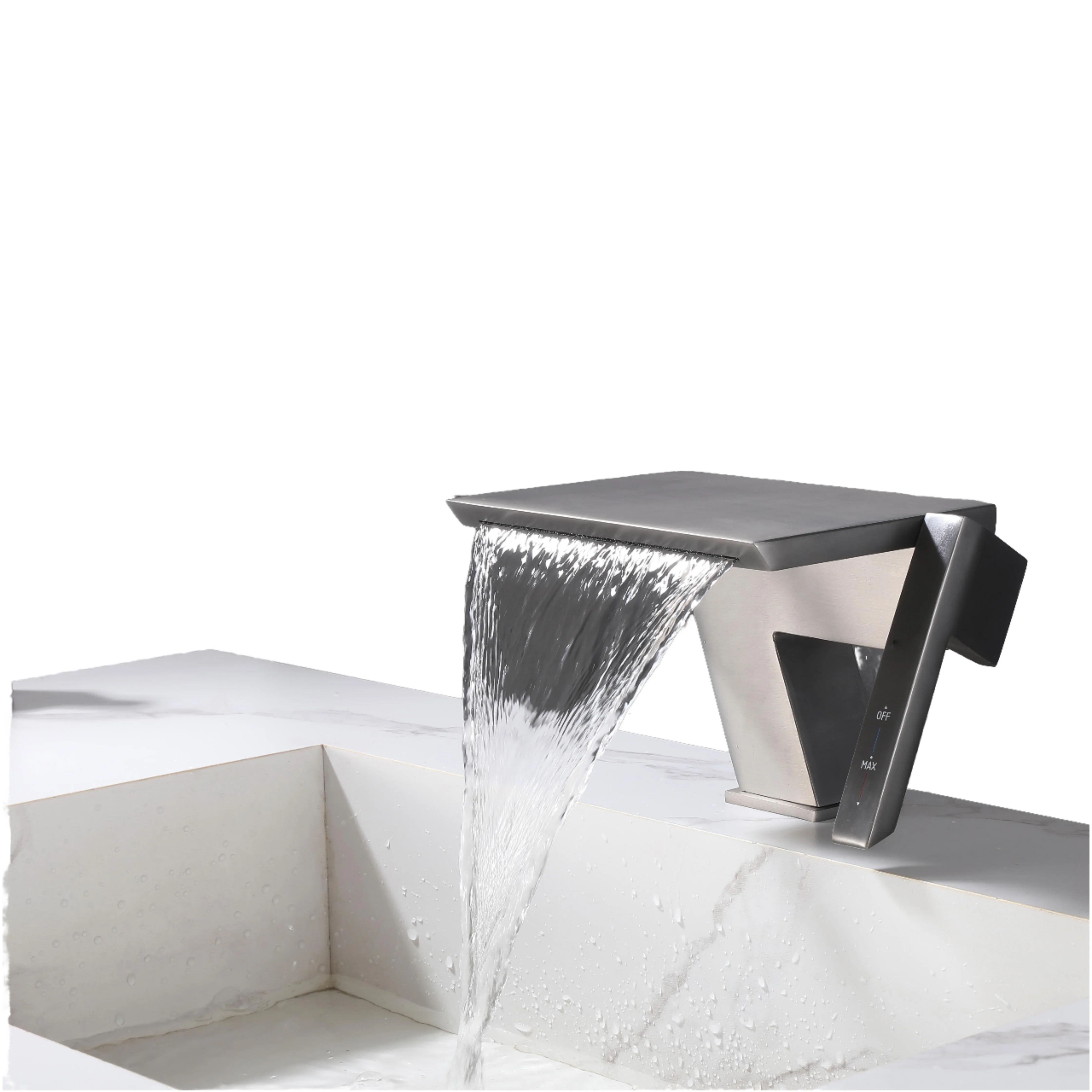 Modern Single Handle Single Hole Deck Mount Waterfall Basin Touch Sensor Hot/Cold Water Outlet For Hotel Guesthouse Washbasins