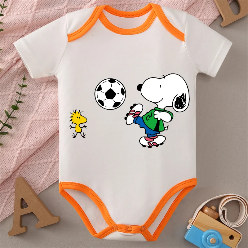 

MINISO 100% Cotton Jumpsuit Snoopy Print Soft Baby Cloths Onesie Bodysuit for 0 To 12 Months Newborn Best Gift for Baby