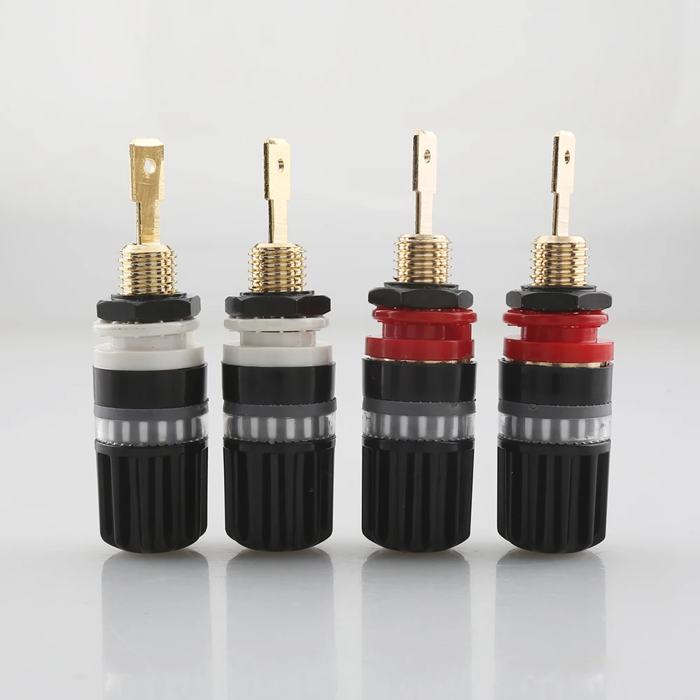 

HI-End Brass Speaker Binding Post Audiophile Amplifier Speaker Terminal Connector Banana Jack Sound Audio Connector Adapter