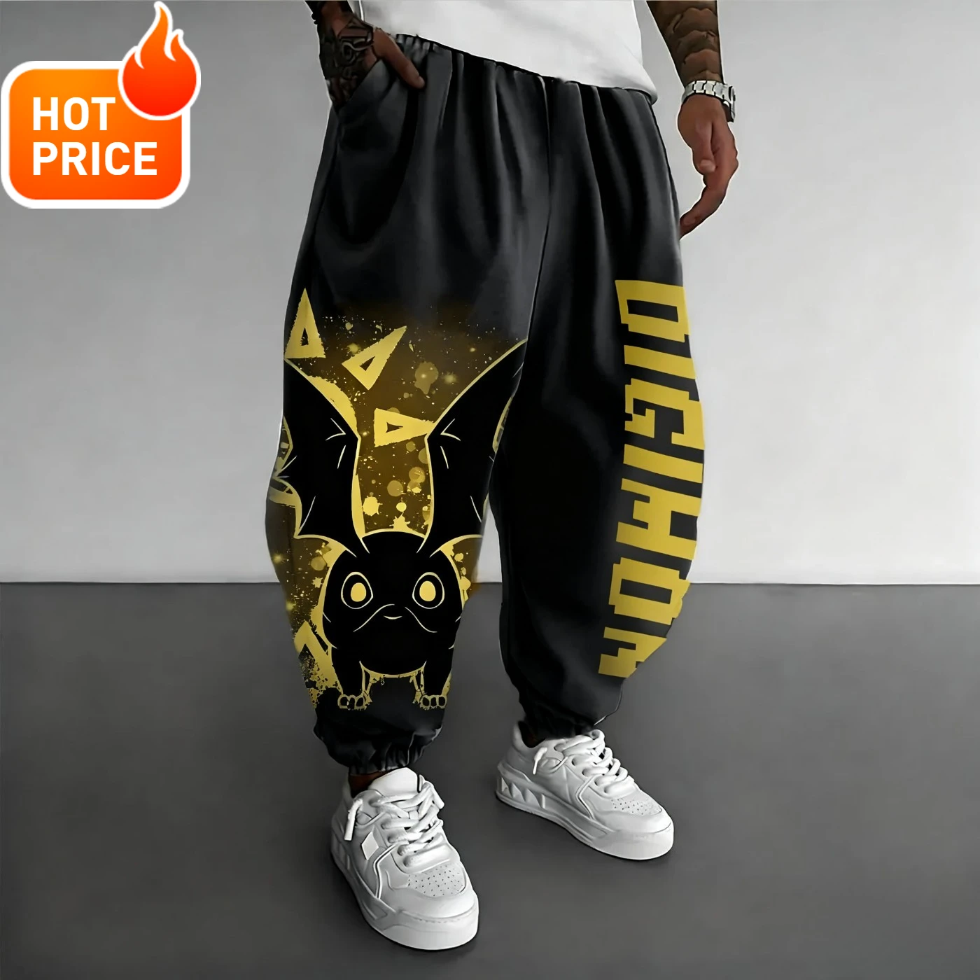 2025 Patamon Anime Digimon Harajuku nuevos hombres 2025 pantalones de algodón de invierno ropa de calle Leggings casuales de mujer pantalones de chándal Unisex Bot