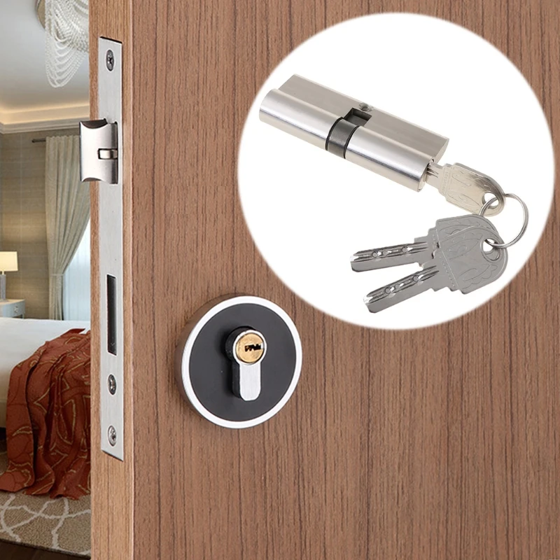 Anti-Theft Door Lock Cylinder with Keys Single Open Cylinder for Wooden Doors Drop Ship