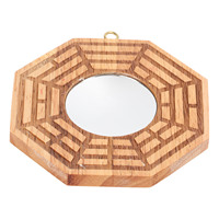 Bagua Mirror Wooden Concave Mirror Outdoor Door Pendant Bring Wealth Good Luck Decoration Feng Shui Pendants