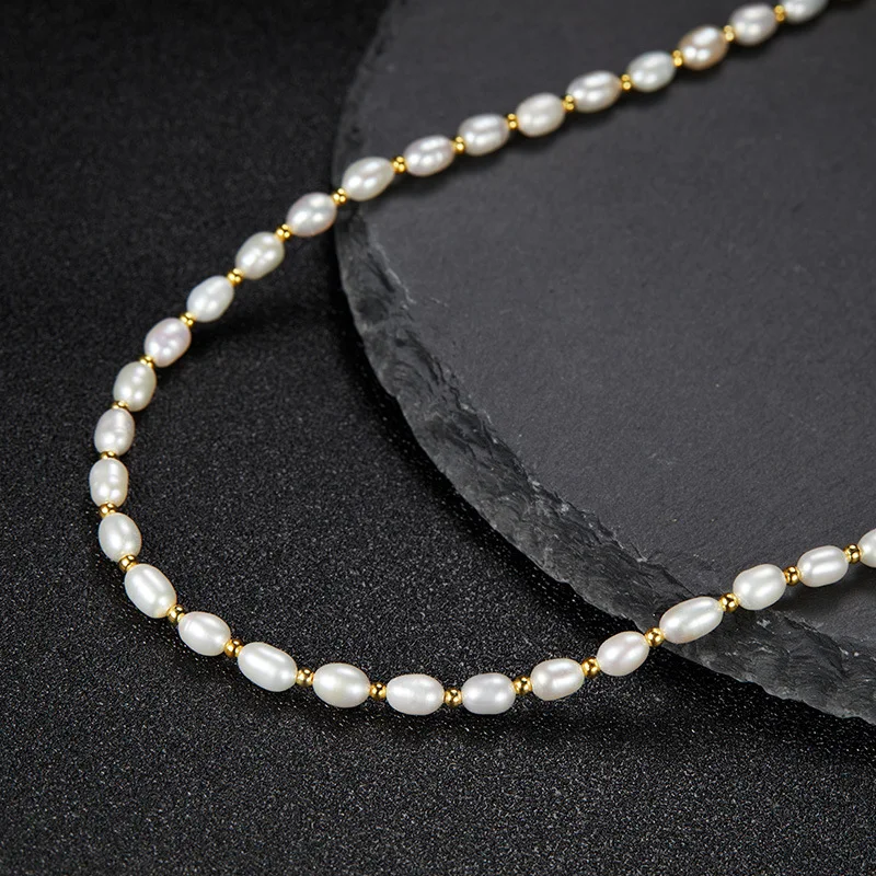

Ouyang Nana Same Style Strong Light Natural Pearl Necklace for Womens925Pure Silver Handmade Jewelry with a Sense of Luxury and