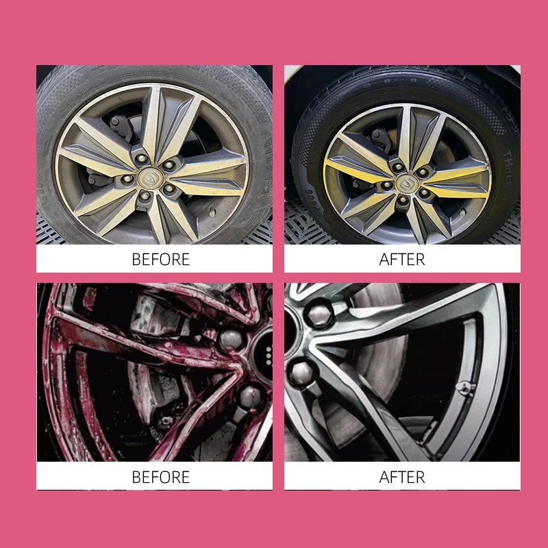 AUTOGO Tire Cleaner Spray 100ml Fast Dissolve Wheel and Tire Cleaner Removes Stubborn Stains Brake Dust and Dirt Tire Gloss Care