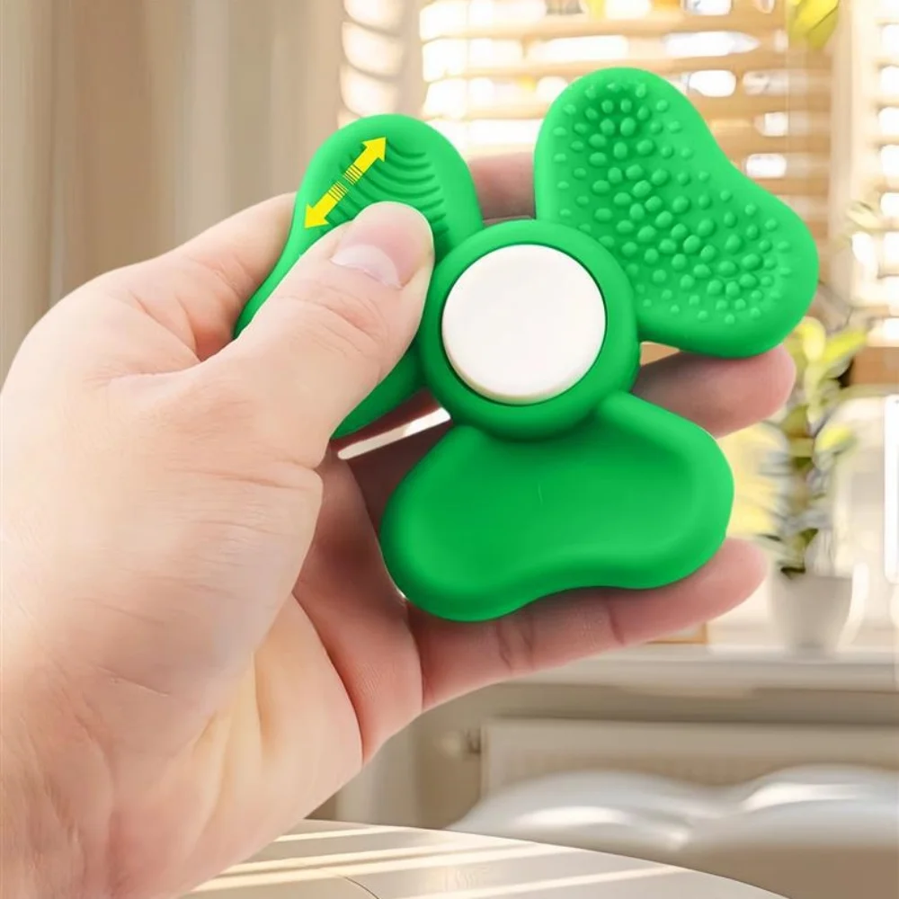 Clover Fidget Spinner Sensory Stone - لعبة تخفيف القلق للتركيز وتخفيف التوتر، ADHD Autism OCD، لعبة إصبع مضادة للانزلاق