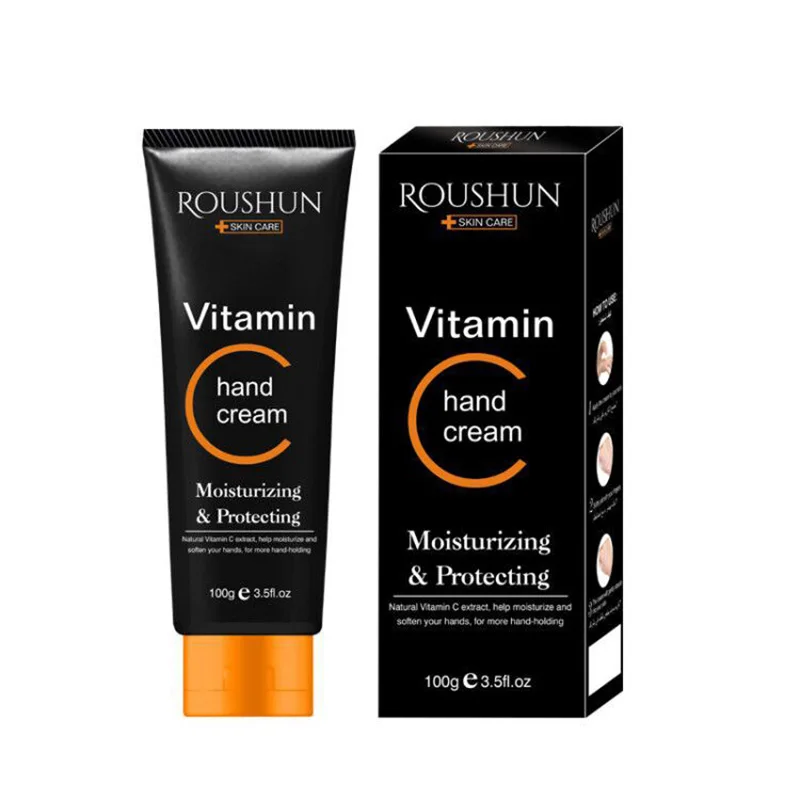 كريم ROUSHUNVitaminCHand كريم اليد فيتامين C مرطب، منعش، غير دهني، مرطب، كريم لليدين، مناسب لجميع Sk