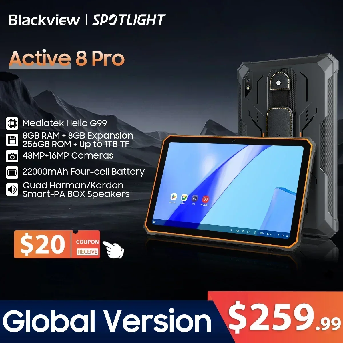 Blackview Active 8 Pro First Rugged Tablets 10.36