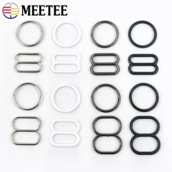 50 set Meetee 6-15mm reggiseno in metallo fibbia O Ring biancheria intima regolare cursore chiusura bikini gancio lingerie cucito hardware