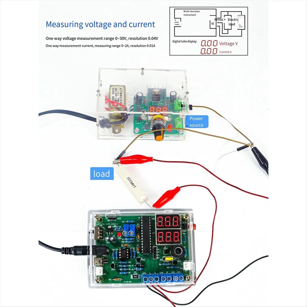 L63A Multi-Function Meter DIY Soldering Kit Voltage Current Temperature Measurement PWM Signal Generator Loose Part TJ-56-693