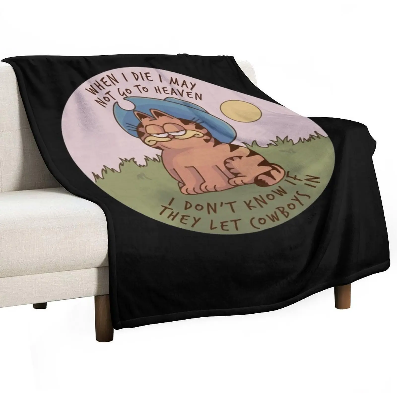 

when i die i may cat comic Throw Blanket Custom Camping Loose Tourist Blankets