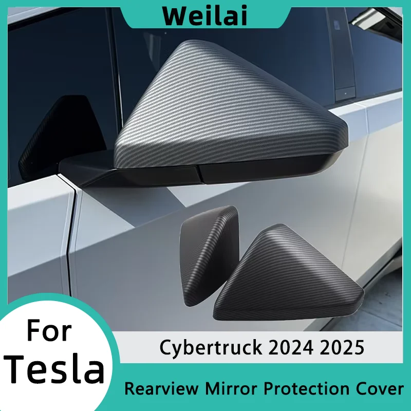 

For Tesla Cybertruck 2025 2024 Rearview Mirror Cover Car Door Side Rear View Protection Covers Cybertruck Exterior Accessories