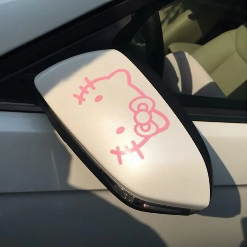 Sanrio Auto Omkeren Spiegel Sticker Reflector Lichaamsdecoratie Schilderen Auto Film Anti-Kras Cartoon Anime Creatieve Auto Sticker