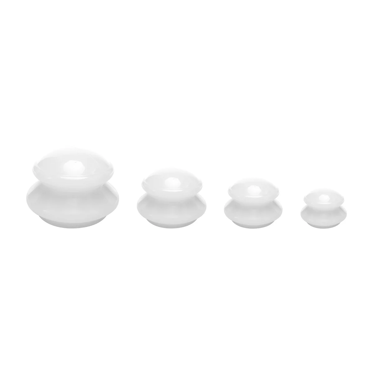 White Vacuum Cans Massage Silicone Cupping Moisture Absorber Ventouse Anti Cellulite Physical Therapy Health Care Device 4 Pcs
