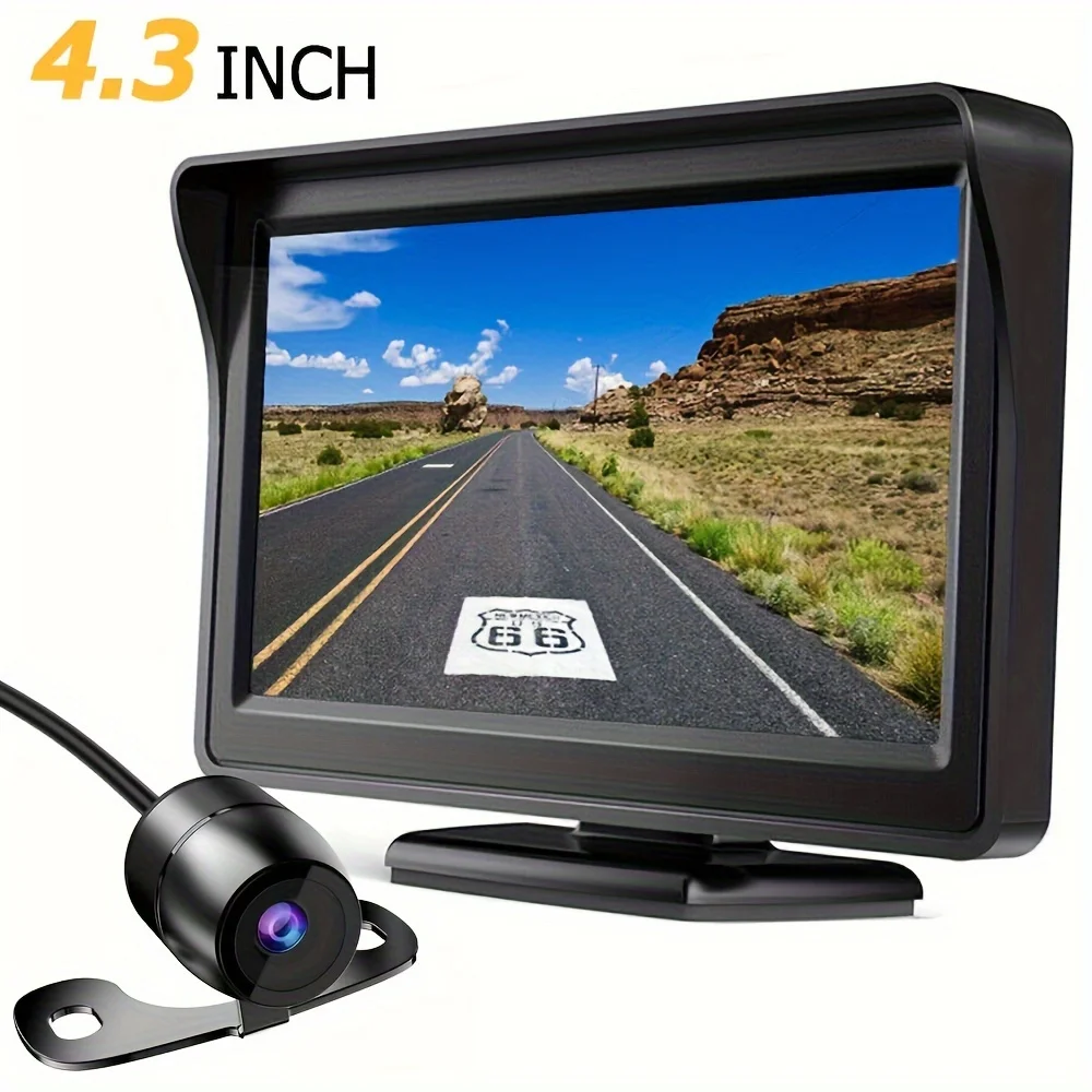 

Car Rear View Backup Camera Kit 4.3 inch Monitor with Reverse Camera Parking Assistant for Car Pickup SUV Truck Trailer