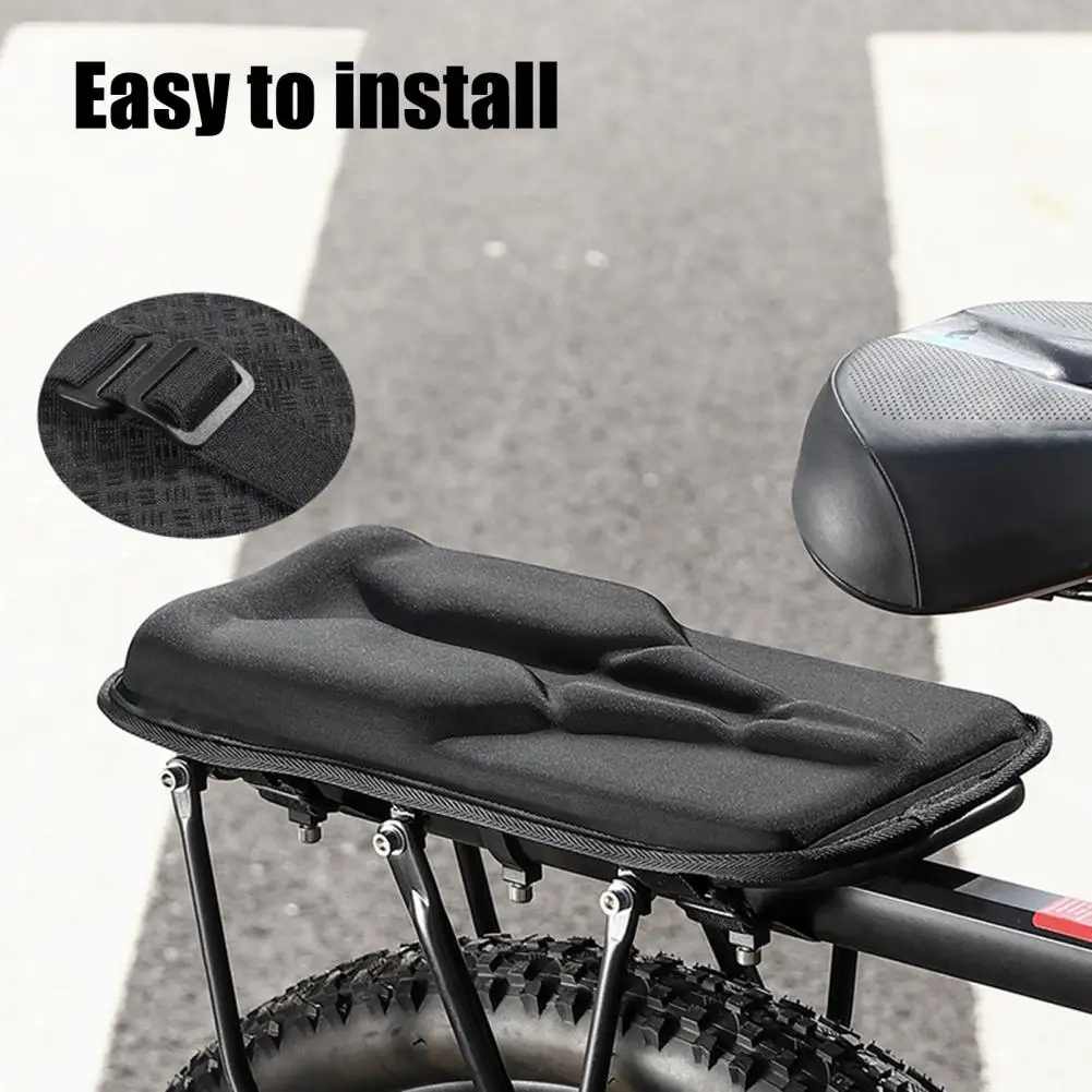 Easy to Install Bike Seat Cover Breathable Oxford Cloth Bicycle Rear Seat Cushion for Pain Relief Non-slip Comfort on Road