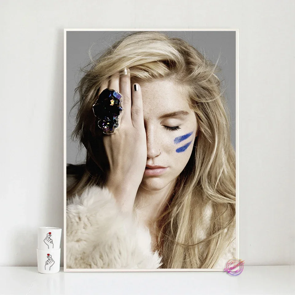 Kesha Poster Wall Decor Singer Star Canvas Art Silk Prints For Cafe Dormitory Gril Room Decoration Painting Gift