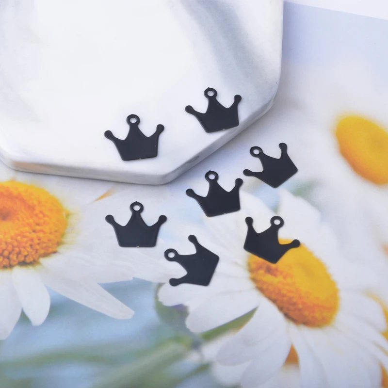 30 Stück AC15259 Messing-Schmuck-Kronen-Anhänger Bunte Blumen-Anhänger DIY Damen Ohrring Halskette Zubehör – Detail 7