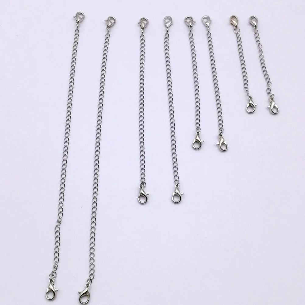 

8Pcs Stainless Steel Extender Chain Set Lobster Clasp Necklace Bracelet Extension for DIY Jewelry Making 15cm 10cm 7cm 5cm