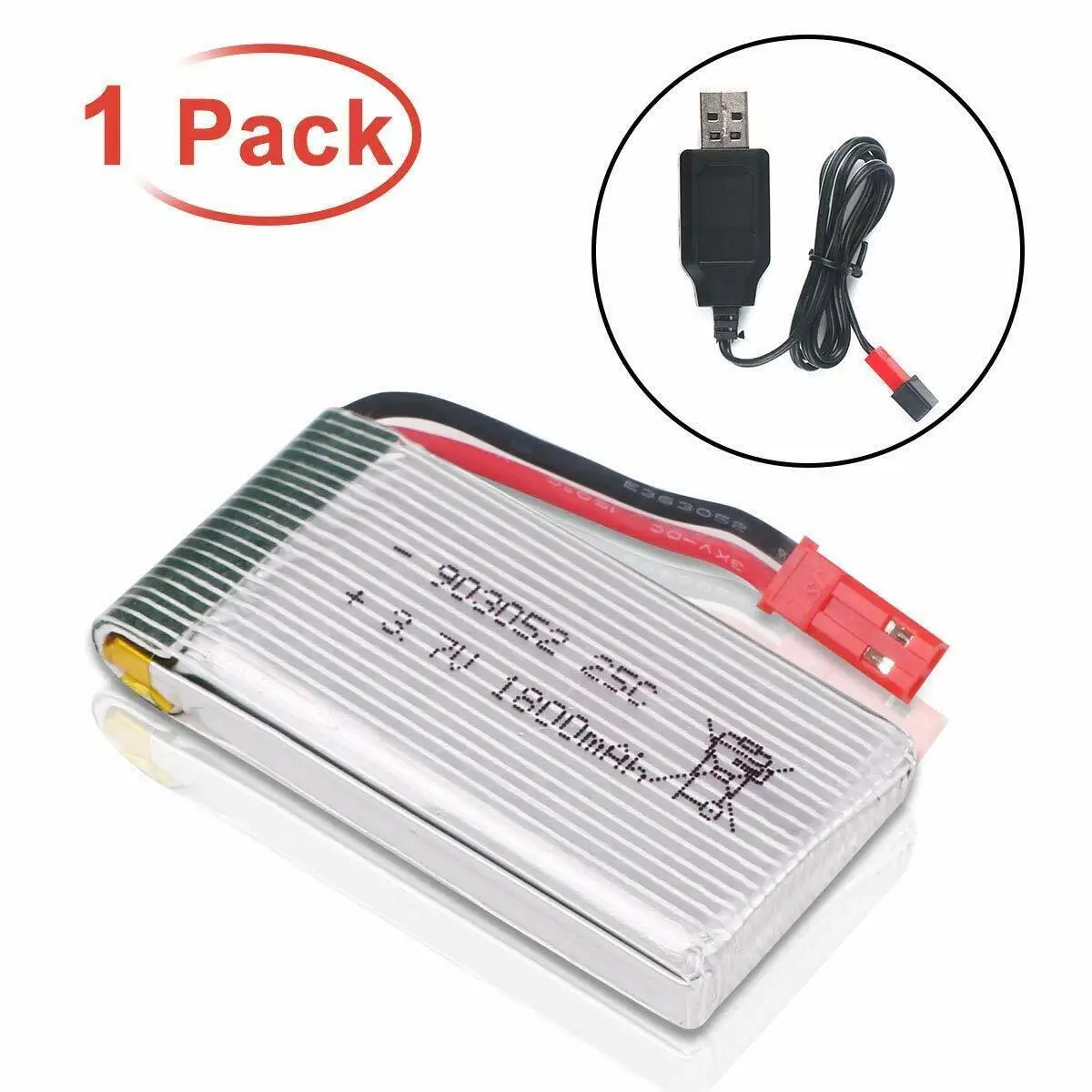 3.7 فولت 1800 مللي أمبير بطارية ليبو 25C JST التوصيل ث/شاحن USB لطائرة RC كوادكوبتر بدون طيار #2